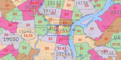Philadelphia và khu vực xung quanh bản đồ
