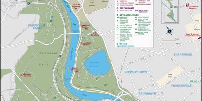 Bản đồ của công viên fairmount Philadelphia