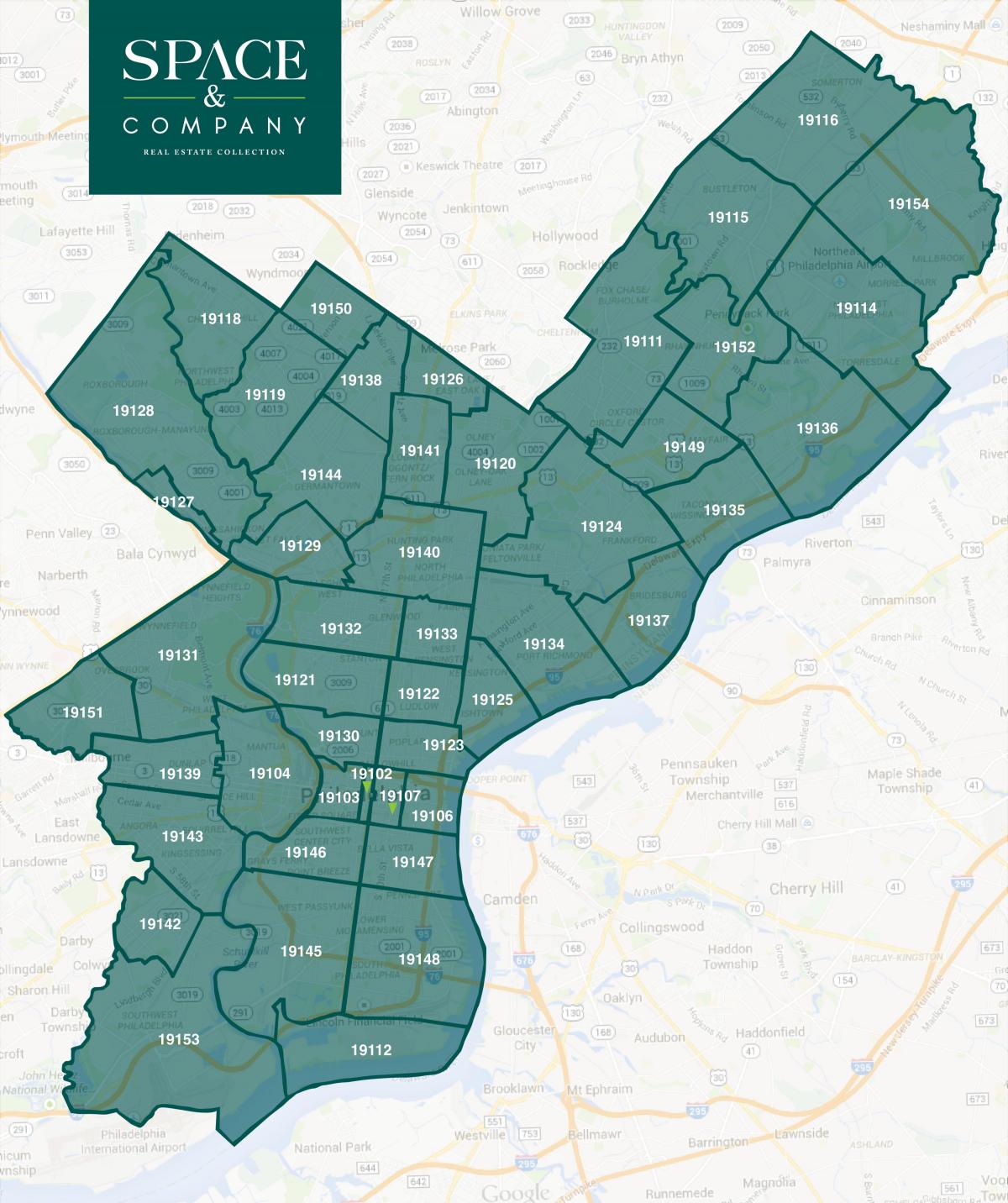 mã bản đồ của Philadelphia