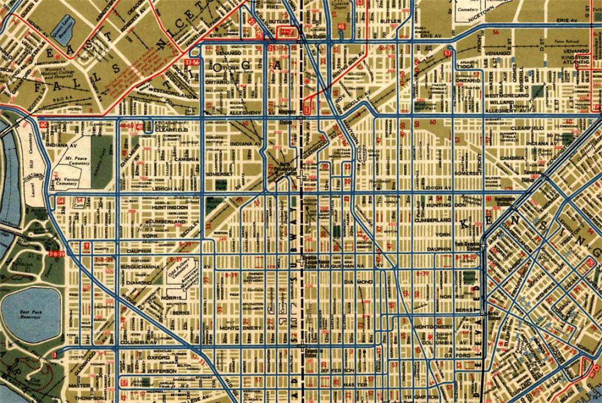 đường phố, bản đồ của Philadelphia