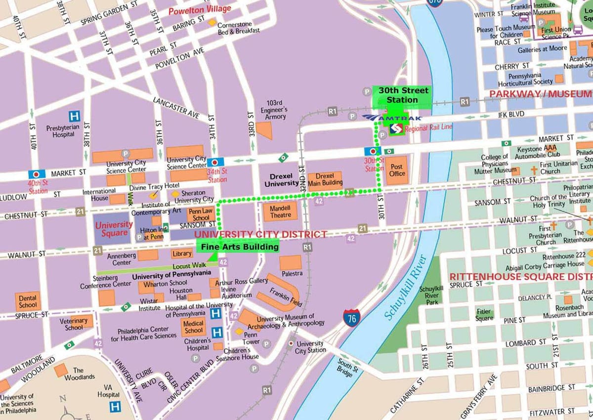 bản đồ của Philadelphia hấp dẫn