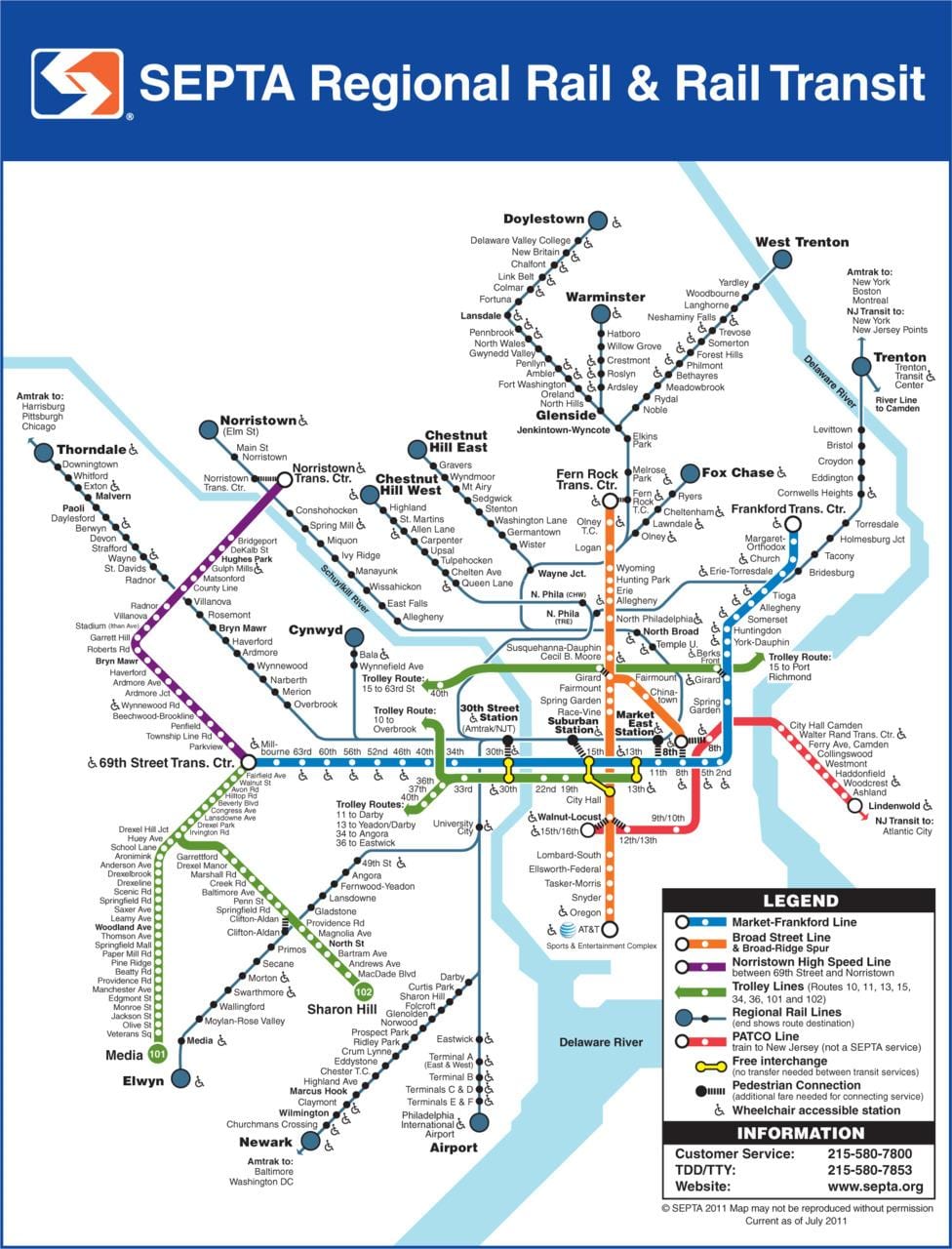 Septa bản đồ Philadelphia