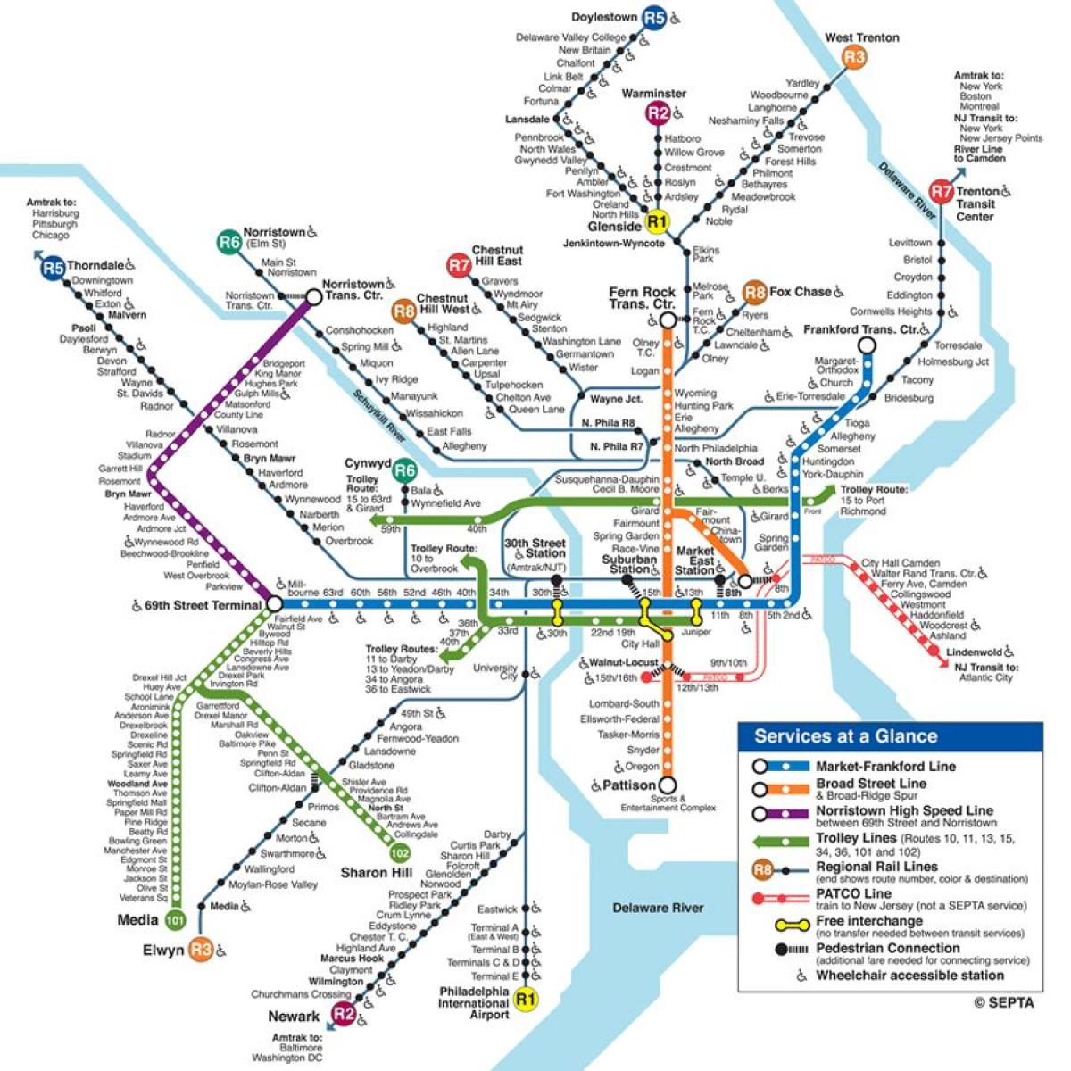Philly tàu điện ngầm bản đồ