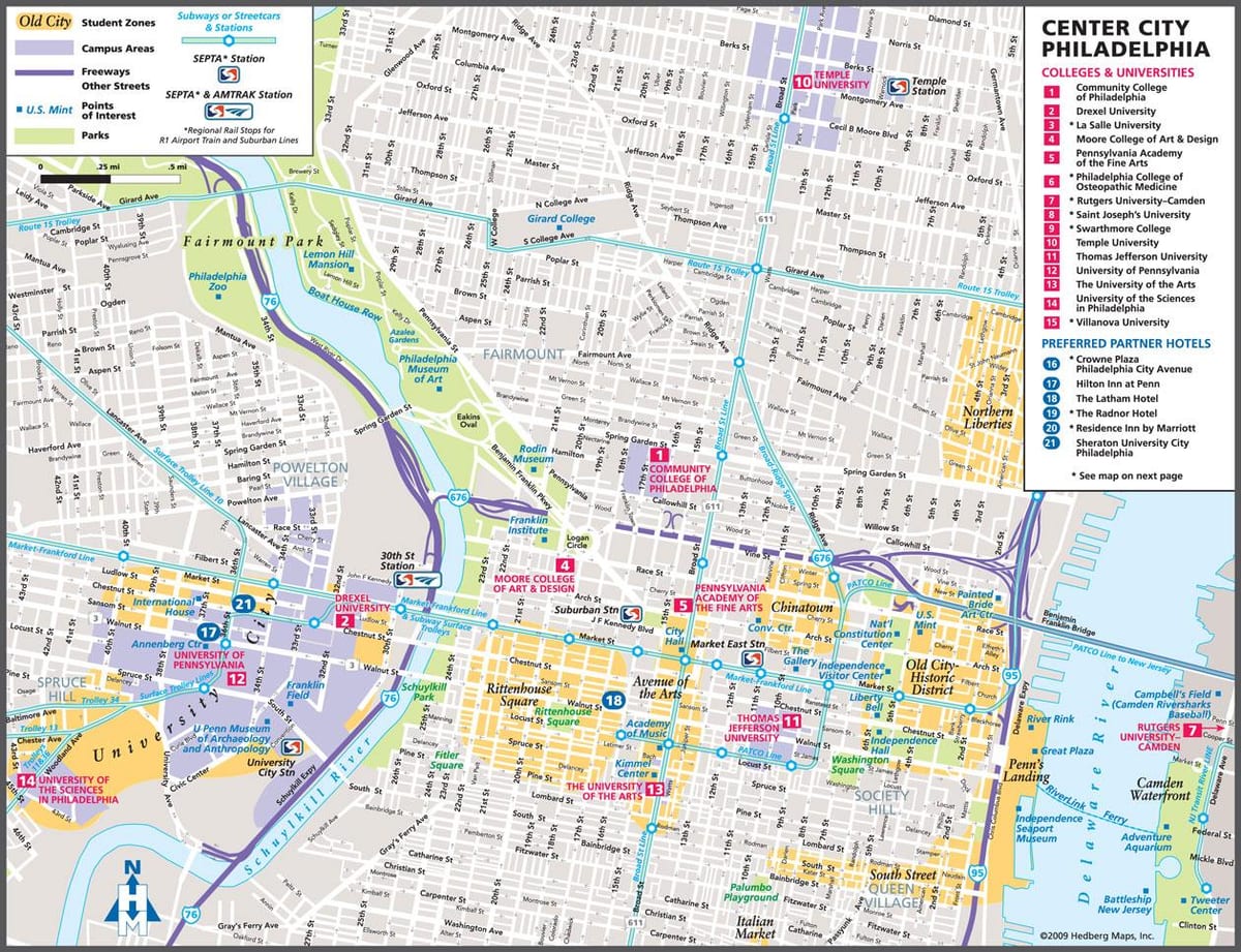 Philly bản đồ du lịch