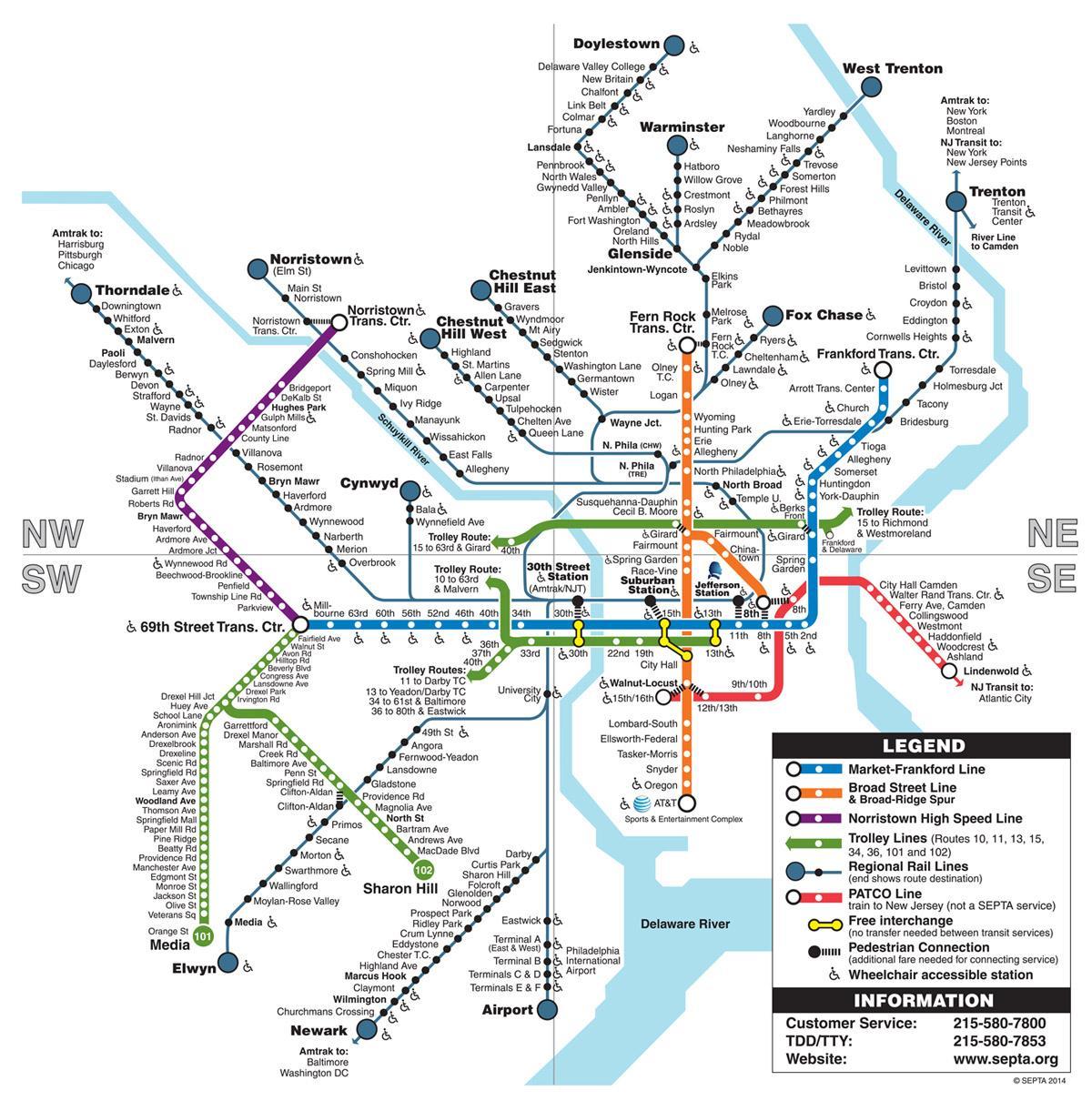 metro Philadelphia bản đồ