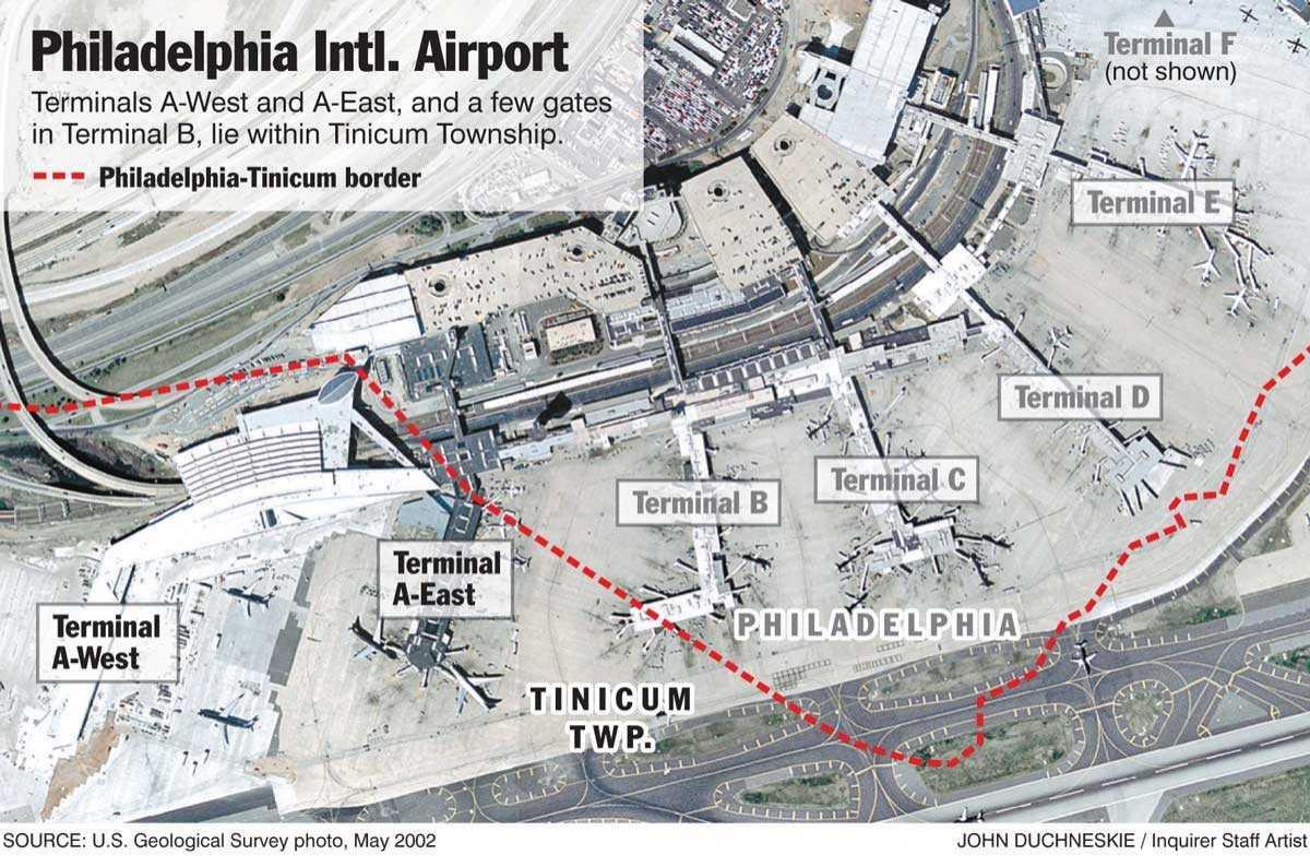 Sân bay quốc tế Philadelphia bản đồ