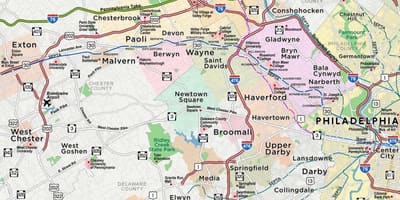 Bản đồ của đường chính Philadelphia