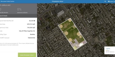 Bản đồ của Philadelphia nước mưa 