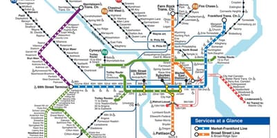 Bản đồ của Philadelphia, dưới đất