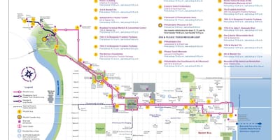 Xe buýt lớn tour Philadelphia bản đồ